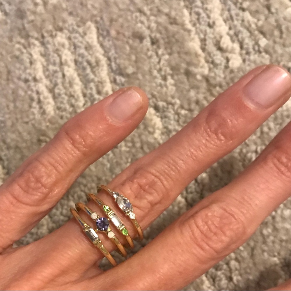 LAST! NWT 4 pc gold gem ring set - 5 stars ✨ - Picture 2 of 5